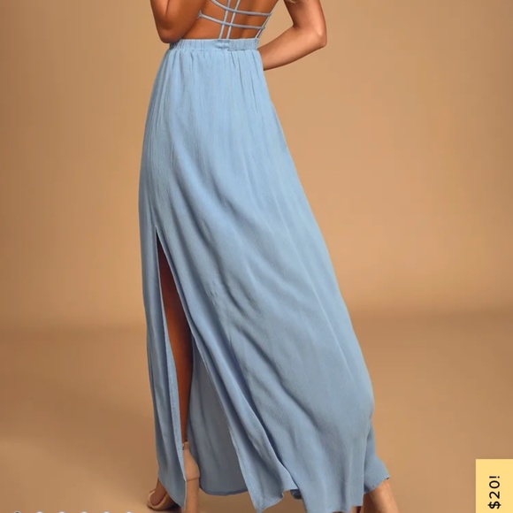 Lost in Paradise Slate Blue Maxi Dress - Picture 8 of 8